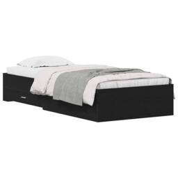 Berkfield Home Modern Bed Frame Black Oak 90x190 cm Engineered Wood - thumbnail 1