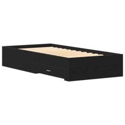 Berkfield Home Modern Bed Frame Black Oak 90x190 cm Engineered Wood - thumbnail 8