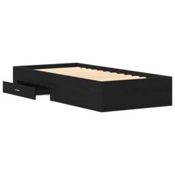 Berkfield Home Modern Bed Frame Black Oak 90x190 cm Engineered Wood - thumbnail 5