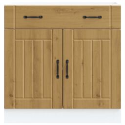 Berkfield Home Kitchen Base Cabinet Lucca Artisan Oak Engineered Wood in Brown - thumbnail 3