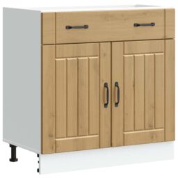 Berkfield Home Kitchen Base Cabinet Lucca Artisan Oak Engineered Wood in Brown - thumbnail 2