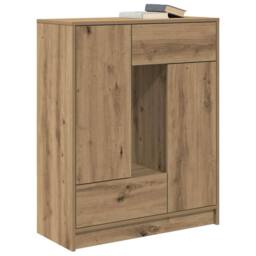 Berkfield Home Sideboard with Drawers & Doors Artisan Oak 73x31x90 cm in Brown - Size: 73 x 31 x 90 cm - thumbnail 4