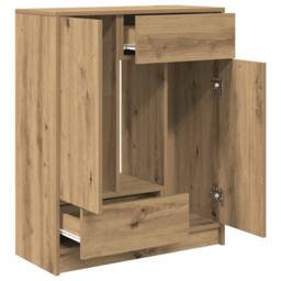 Berkfield Home Sideboard with Drawers & Doors Artisan Oak 73x31x90 cm in Brown - Size: 73 x 31 x 90 cm - thumbnail 5