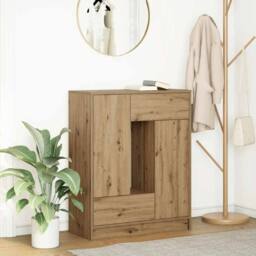 Berkfield Home Sideboard with Drawers & Doors Artisan Oak 73x31x90 cm in Brown - Size: 73 x 31 x 90 cm - thumbnail 2