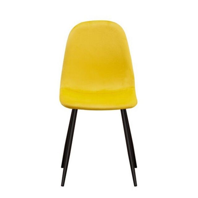 Minster Dining Chair - Fabric/Metal - L52 x W44 x H86 cm - Yellow/Black in Yellow - Size: 1 Pack - image 1