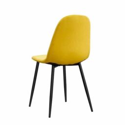 Minster Dining Chair - Fabric/Metal - L52 x W44 x H86 cm - Yellow/Black in Yellow - Size: 1 Pack - thumbnail 4