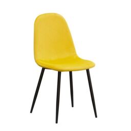 Minster Dining Chair - Fabric/Metal - L52 x W44 x H86 cm - Yellow/Black in Yellow - Size: 1 Pack - thumbnail 2