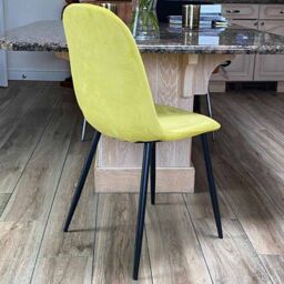 Minster Dining Chair - Fabric/Metal - L52 x W44 x H86 cm - Yellow/Black in Yellow - Size: 1 Pack - thumbnail 7