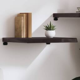Berkfield Home Beautiful Wall Shelf Dark Grey 60x60x(2-6) cm Treated Solid Wood Oak - thumbnail 2