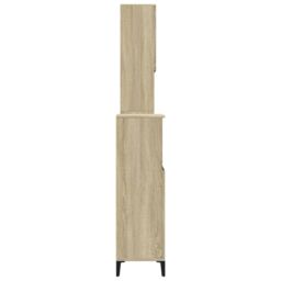 Berkfield Home 3 Piece Bathroom Furniture Set Sonoma Oak Engineered Wood in Brown - thumbnail 5