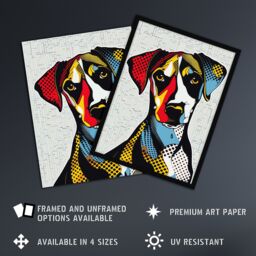 Artery8 Dog Lover Pop Art Cute Pet Fun Portrait Framed Art Print - Size: A4 - thumbnail 2