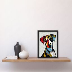 Artery8 Dog Lover Pop Art Cute Pet Fun Portrait Framed Art Print - Size: A4 - thumbnail 4