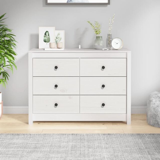 Berkfield Home Side Cabinet White 100x40x72 cm Solid Wood Pine - Size: 100 x 40 x 72 cm - image 1
