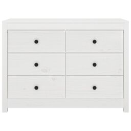 Berkfield Home Side Cabinet White 100x40x72 cm Solid Wood Pine - Size: 100 x 40 x 72 cm - thumbnail 4