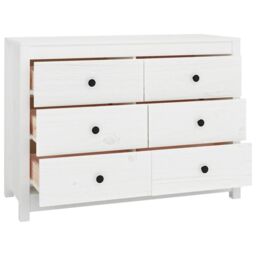 Berkfield Home Side Cabinet White 100x40x72 cm Solid Wood Pine - Size: 100 x 40 x 72 cm - thumbnail 3