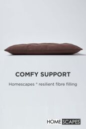 Homescapes Seat Pad Luxury 100% Cotton Indoor Outdoor Garden Cushion, Button Tie, 40cm in Brown - thumbnail 4