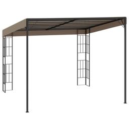 Berkfield Home Wall-mounted Gazebo 3x3 m Taupe Fabric - thumbnail 4