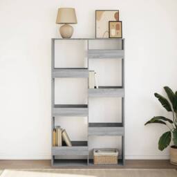 Berkfield Home Classic Bookcase Grey Sonoma 100x33x175 cm Engineered Wood - Size: 100 x 33 x 175 cm - thumbnail 1