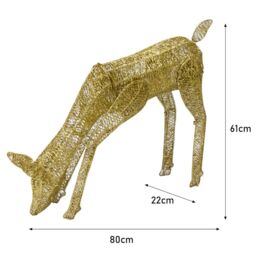 Monstershop Light Up Reindeer Gold Grazing Doe - 61cm 120 Ice White LED - thumbnail 4