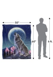 JQ Licensing Jlo Howling Wolf Moon Silky Touch Super Soft Throw Blanket 152 X 127 cm in White - thumbnail 5