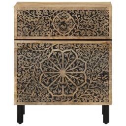 Berkfield Home Bedside Cabinet 50x33x60 cm Solid Wood Mango in Brown - Size: 50 x 33 x 60 cm - thumbnail 5