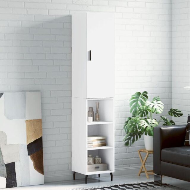 Berkfield Home Highboard White 34.5x34x180 cm Engineered Wood - image 1