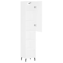 Berkfield Home Highboard White 34.5x34x180 cm Engineered Wood - thumbnail 4