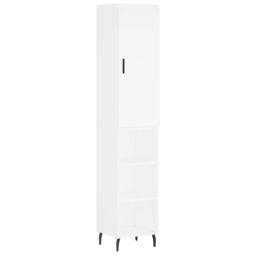 Berkfield Home Highboard White 34.5x34x180 cm Engineered Wood - thumbnail 2