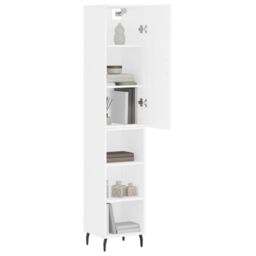 Berkfield Home Highboard White 34.5x34x180 cm Engineered Wood - thumbnail 3
