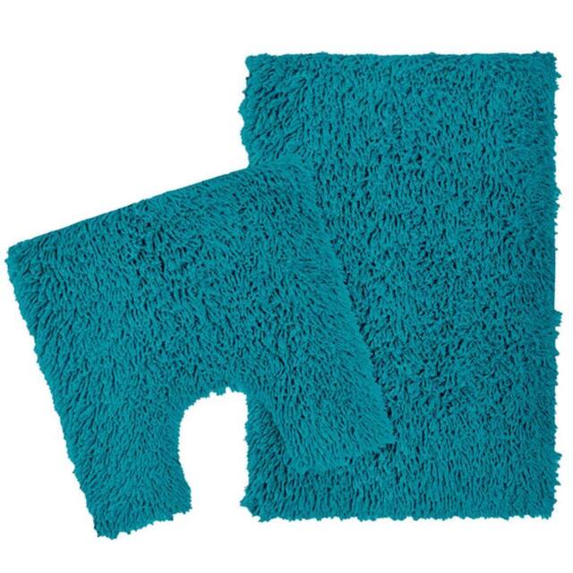 New Edge Blinds Como Bath Mat Set in Teal - image 1