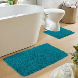 New Edge Blinds Como Bath Mat Set in Teal - thumbnail 2