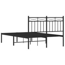 Berkfield Home Metal Bed Frame with Headboard Black 120x200 cm - Size: Small Double - thumbnail 7