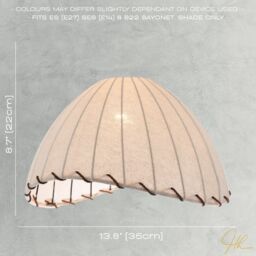 Happy Homewares Natural Linen Oatmeal Beige Pendant Light Shade with Linking Rope in Brown - thumbnail 6