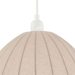 Happy Homewares Natural Linen Oatmeal Beige Pendant Light Shade with Linking Rope in Brown - thumbnail 8