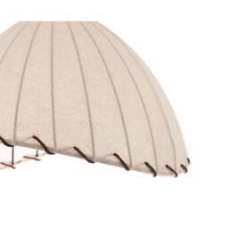 Happy Homewares Natural Linen Oatmeal Beige Pendant Light Shade with Linking Rope in Brown - thumbnail 5