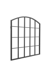 Living and Home Industrial Arch Windowpane Wall Mirror with Black Metal Frame - thumbnail 4