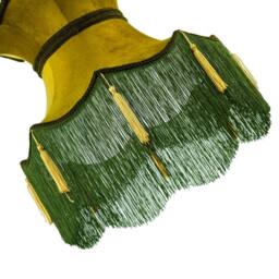 Happy Homewares Large Olive & Forest Green Victorian Lamp Shade with Scallop Edges - Size: 16 inches - thumbnail 4