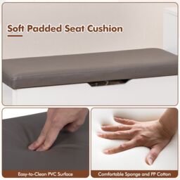 Gymax Shoe Storage Bench Shoe Rack Stand With Flip Top Storage & 2 Drawers in White - thumbnail 6