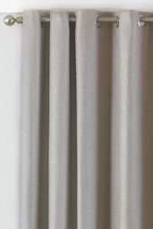Paoletti Atlantic Twill Woven Eyelet Curtains in Natural - Size: 229 cm width x 137 cm drop - thumbnail 2