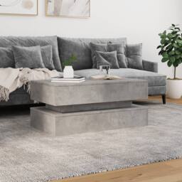 Berkfield Home Modern Coffee Table with LED Lights Concrete Grey 90x50x40 cm - Size: 90 x 50 x 40 cm - thumbnail 4
