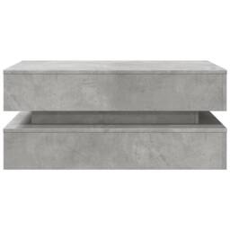 Berkfield Home Modern Coffee Table with LED Lights Concrete Grey 90x50x40 cm - Size: 90 x 50 x 40 cm - thumbnail 7