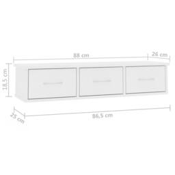 Berkfield Home Decorative Wall-mounted Drawer Shelf White 88x26x18.5 cm Engineer - thumbnail 7