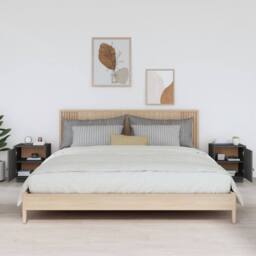 Berkfield Home Beautiful Bedside Cabinets 2 pcs Grey 40x34x45 cm Solid Wood Pine - Size: 40 x 34 x 45 cm - thumbnail 1