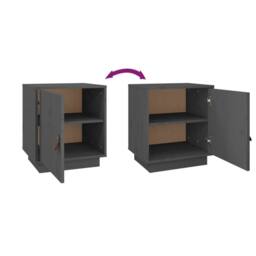 Berkfield Home Beautiful Bedside Cabinets 2 pcs Grey 40x34x45 cm Solid Wood Pine - Size: 40 x 34 x 45 cm - thumbnail 8