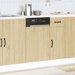 Berkfield Home Dishwasher Panel Lucca Sonoma Oak Engineered Wood in Brown - thumbnail 3