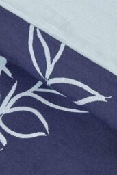 Homescapes Blue Leaf Digitally Printed Cotton Duvet Cover Set - Size: Super King - thumbnail 2