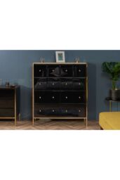 Birlea Fenwick Merchant Chest Black & Gold
