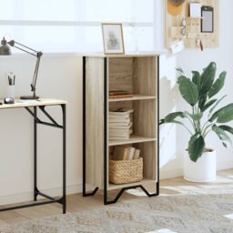 Berkfield Home Bookcase Sonoma Oak 50x31x106 cm Engineered Wood in Brown - Size: 50 x 31 x 106 cm - thumbnail 3