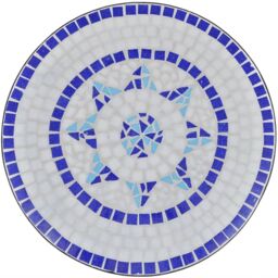 Berkfield Home 3 Piece Bistro Set Ceramic Tile Blue & White - thumbnail 4