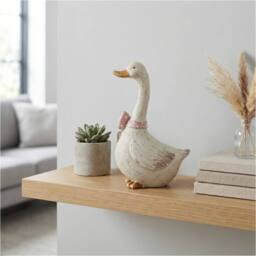 Garden Greatness Standing Duck With Pink Bow Decoration in White - Size: 1 Pack - thumbnail 2